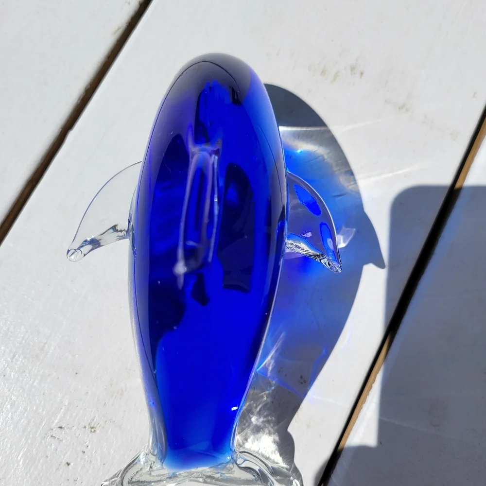 Art Glass Dolphin ~ Arcing Dolphin ~ Decor ~ Paperweight